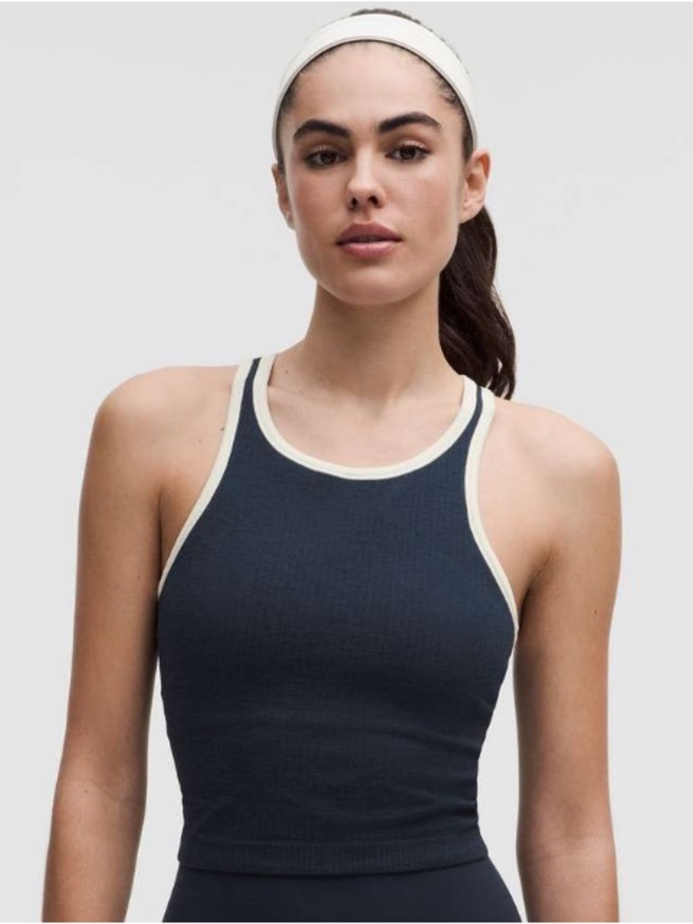 Lululemon Ebb to Street Cropped Racerback Tank Top *Contrast True Navy Size 6
